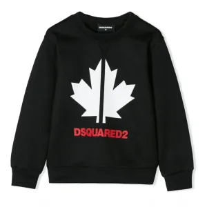 Dsquared2 Boys Maple Leaf Sweatshirt Black 6Y