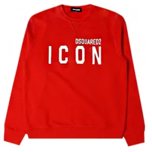 Dsquared2 Boys Red Logo Print Cotton Sweatshirt 12Y
