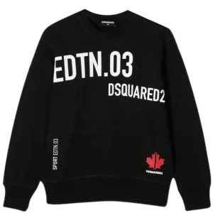 Dsquared2 Boys Sweatshirt Sport Edition Logo Black 10Y