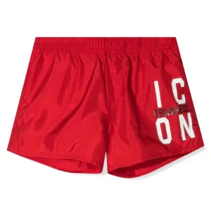 Dsquared2 Boys ICON Swimshorts Red - RED 4Y