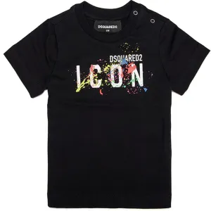 Dsquared2 Baby Boys Icon Paint Splatter T-shirt Black 36M