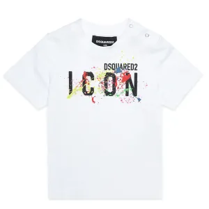 Dsquared2 Baby Boys Icon Paint Splatter T-shirt White 6M