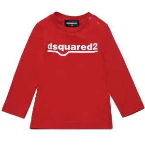 Dsquared2 Baby Boys Logo Print Long Sleeve T-shirt Red 12M