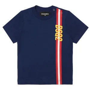 Dsquared2 Baby Boys Striped Logo T-shirt Blue 3M
