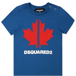 Dsquared2 Baby Boys T-shirt Logo Leaf Blue 6M