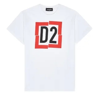 Dsquared2 Boys D2 Logo T-shirt White 8Y