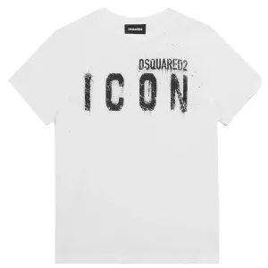 Dsquared2 Boys Icon Logo T-shirt White 10Y