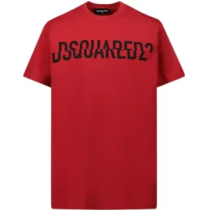 Dsquared2 - Boys Jersey Logo T-shirt Red 12Y