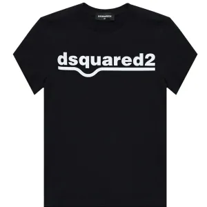 Dsquared2 Boys Logo Crew Neck T-shirt Black 8Y