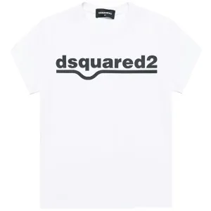 Dsquared2 Boys Logo Crew Neck T-shirt White 8Y
