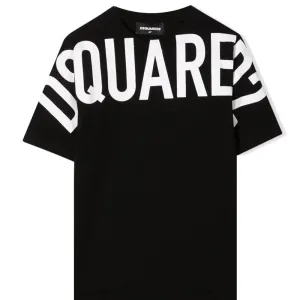 Dsquared2 Boys Logo Print Cotton T-shirt Black 4Y #3968