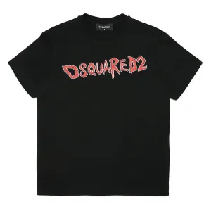 Dsquared2 Boys Logo Print T-shirt Black 12Y