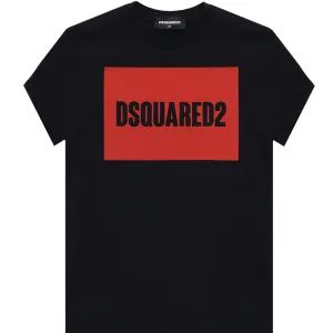 Dsquared2 Boys Logo Print T-shirt Black 14Y