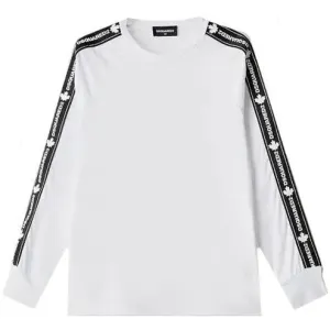 Dsquared2 Boys Long Sleeve Tape T-shirt White 10Y