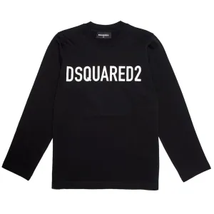 Dsquared2 Boys Long Sleeved Slouch Fit T-shirt Black 10Y