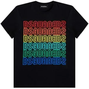 Dsquared2 Boys Multi Logo T-shirt Black 10Y