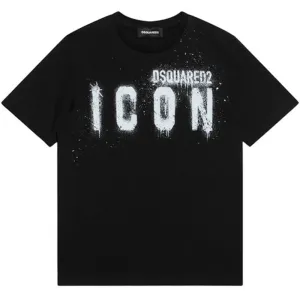 Dsquared2 Boys Spray Icon T-shirt Black 4Y