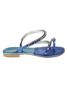 EMANUELA CARUSO - Jewel Leather Thong Sandals #1190639