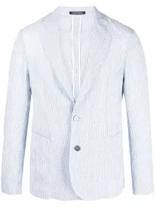EMPORIO ARMANI - Cotton Single-breasted Blazer Jacket #935353