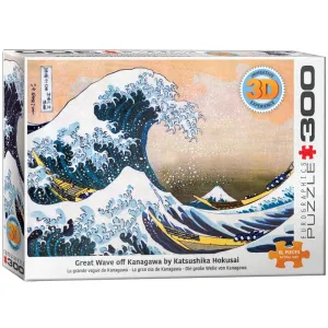 3D Kanagawa Great Wave 300 Piece Puzzle