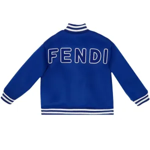 Fendi Unisex Kids Bomber Jacket Blue 12Y