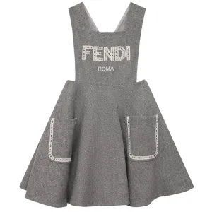 Fendi Girls Cashmere Dress Grey 8A