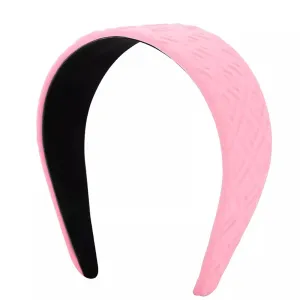 Fendi Girls Embossed FF Logo Headband Pink ONE Size