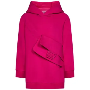 Fendi Girls Attached Bag Hoodie Pink 10A