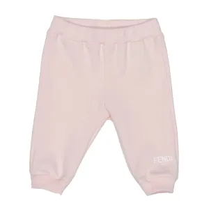 Fendi Baby Girls Logo Print Joggers Light Pink 6M #1238290