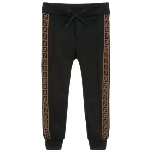 Fendi Boys Logo Sweat Trousers Black 10Y