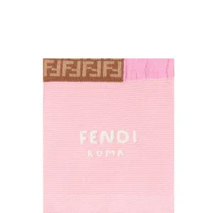 Fendi Girls Knitted Logo Scarf Pink ONE Size