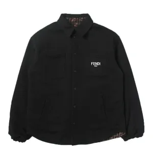 Fendi Boys Reversible FF Monogram Print Shirt Jacket Black 12Y