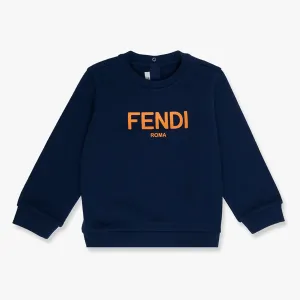 Fendi Baby Boys Logo Sweatshirt Navy Blue 18M