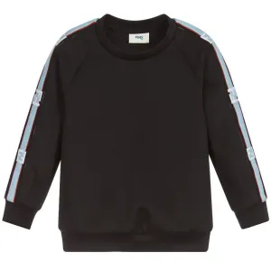 Fendi Boys Arm Logo Neoprene Sweatshirt Black 10Y #1004036