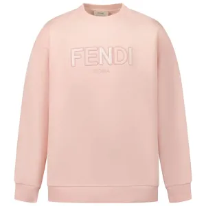 Fendi Girls Logo Sweater Pink 10Y
