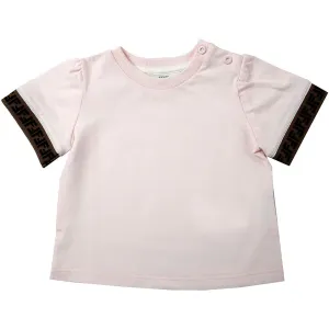 Fendi Baby Girls Ff Cuff Logo T-shirt Pink 18M