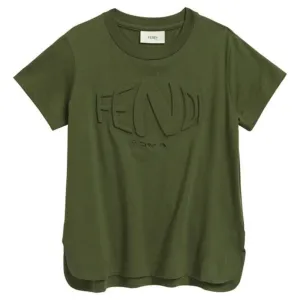 Fendi Boys Embossed Logo T-shirt Green 14A