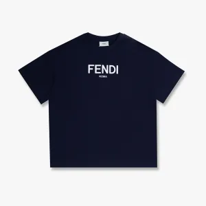 Fendi Boys T-shirt Logo Navy 12Y