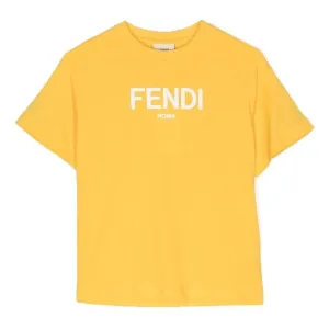 Fendi Boys T-shirt Logo Yellow 10Y
