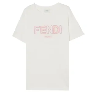 Fendi Girls Logo T-shirt White 10Y #723390