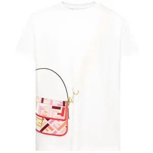 Fendi Girls Purse Print T Shirt White 6Y