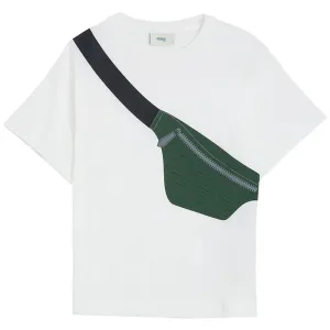 Fendi Kids Crossbody Bag Printed T-shirt White 10Y