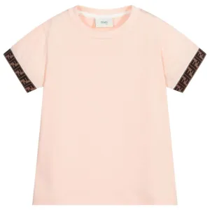 Fendi Kids FF Logo T-shirt Pink 6 Years