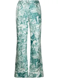 FOR RESTLESS SLEEPERS - Wide-leg Printed Silk Trousers #1139126