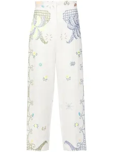 FORTE FORTE - Embroidered Linen Trousers #1289585