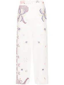 FORTE FORTE - Embroidered Linen Trousers #1289619