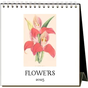 Nostalgic Flowers 2025 Easel Desk Calendar