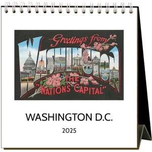 Nostalgic Washington DC 2025 Easel Desk Calendar