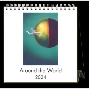 Around the World 2024 Easel Desk Calendar