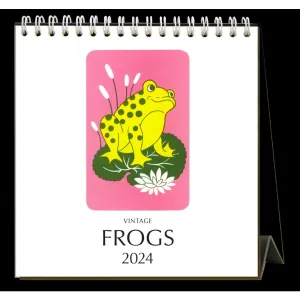 Frogs 2024 Easel Desk Calendar